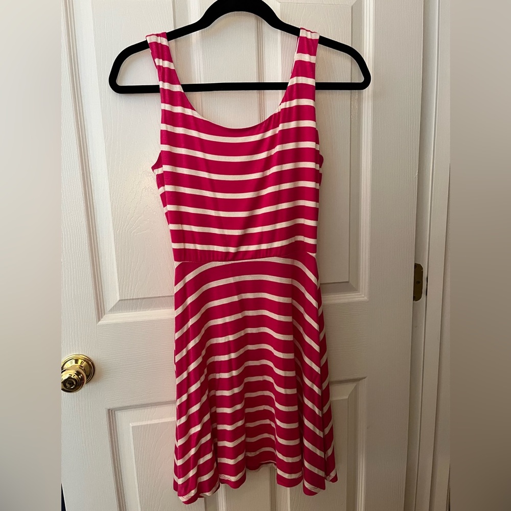 Pink & White Stripe Mini Dress